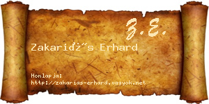 Zakariás Erhard névjegykártya